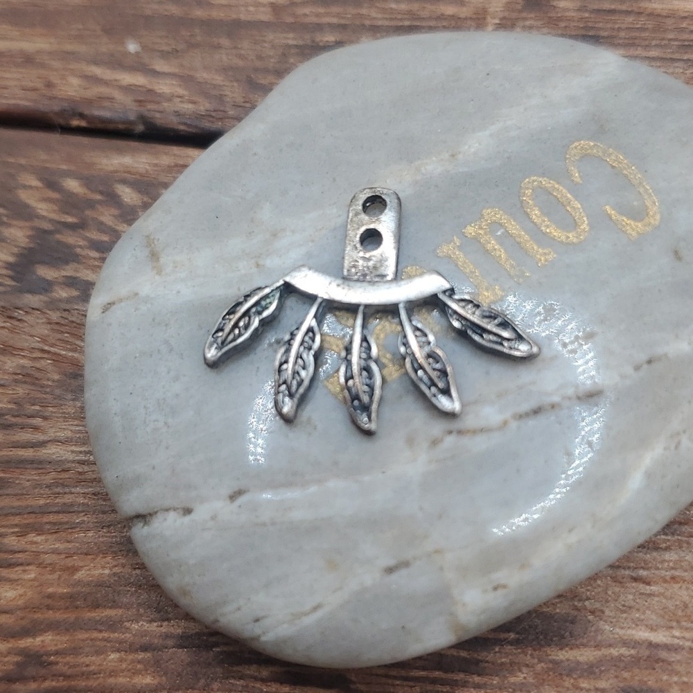 sterling bohemian native feather charm‎ pendant